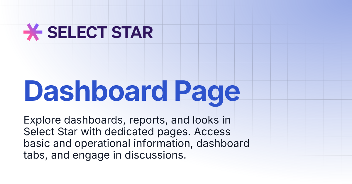 Dashboard Page | Select Star
