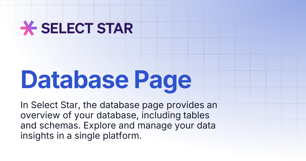 Database Page | Select Star
